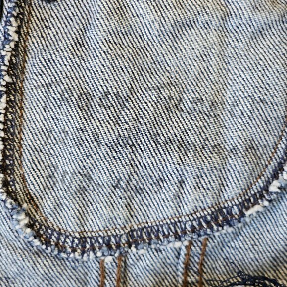 70s Lee‎ Denim Jean Jacket Womens Sz XS Petite Distressed Classic Retro - Picture 14 of 15